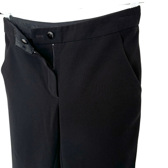 Chanel Uniform Ankle Pants Black Cropped Trousers Logo Buttons Mid Rise Size 38 - Picture 3 of 7